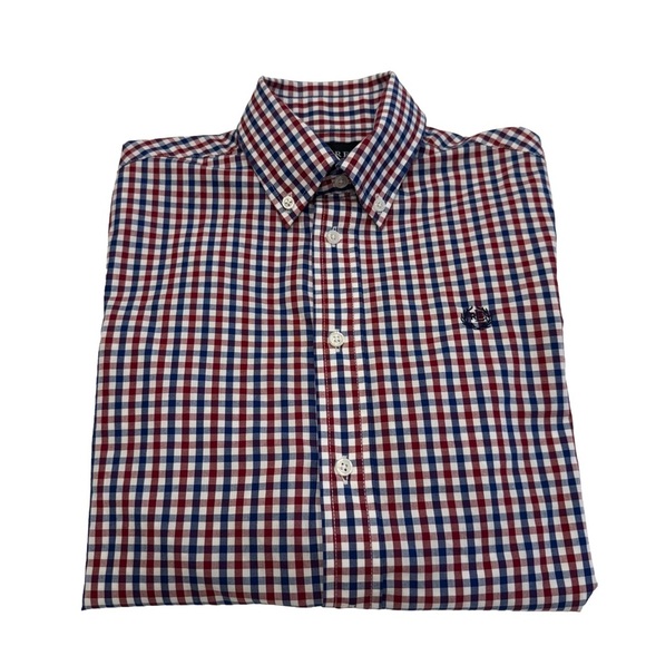 Ralph Lauren Black Label Youth Boys Shirt Red Blue & White Button Down Sz 14 NEW - Picture 1 of 9